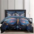 coloré imitation papillon fluorescent motif housse de couette ensemble de couette doux 3 pièces luxe coton ensemble de literie décor à la maison cadeau roi reine housse de couette