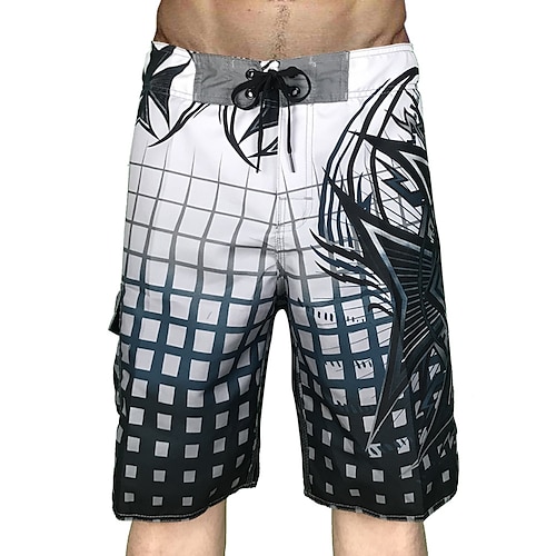 Homme Short de surf Shorts de bain Short de bain Motif Quadrillé Cordon de serrage avec poches Ultra Léger (UL) Séchage Rapide Confortable Shorts de Surf maillot de bain Surf Plage Sports Nautiques