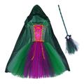 Hocus Pocus Sorcière Winifred Robe Manteau Bal Masqué Fille Cosplay de Film Cosplay Fête costumée Fuchsia Vert Mascarade Robe Manteau