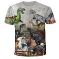 T-shirt Garçon Enfants Manche Courte 3D effet Animal Gris Enfants Hauts Eté Actif Extérieur du quotidien Standard 4-12 ans