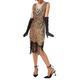 Femme Paillettes Franges robe paillette Robe mi-longue Elégant Floral Col V Sans Manches Soirée Halloween Printemps Automne Noir Rose Claire