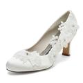 Femme Chaussures de mariage Escarpins Cadeaux de Saint-Valentin Soirée Talons de mariage Chaussures de mariée Chaussures de demoiselle d'honneur Fleur de satin Paillette Brillante Dentelle Talon