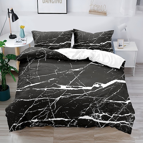 Literie 3d marbre imprimé imprimé housse de couette ensembles de literie housse de couette avec 1 housse de couette ou couvre-lit imprimé, 2 taies d