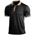 Homme POLO Tee Shirt Golf Plein Air Casual Col polo Classique Manche Courte Mode Décontractées Couleur unie Bouton devant Bouton bas Printemps été Standard Vert / Noir Noir Bleu Poudré Marron Vert