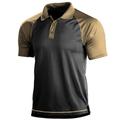 Homme POLO Tee Shirt Golf Plein Air Casual Col polo Classique Manche Courte Mode Décontractées Couleur unie Bouton devant Bouton bas Printemps été Standard Vert / Noir Noir Bleu Poudré Marron Vert