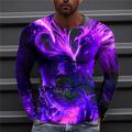 Homme Imprimés Photos Phénix T shirt manche longue T-shirt 3D effet Col Ras du Cou Chemise Design Décontractées Grand et grand du quotidien Vacances Blanche Vert Claire Rouge Printemps Automne