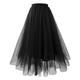 Femme Jupe Balançoire Maxi Taille haute Jupes Multirang Tulle Couleur Pleine Plein Air du quotidien Automne hiver Polyester Organza Elégant Mode Rose foncé Noir Blanche Rose