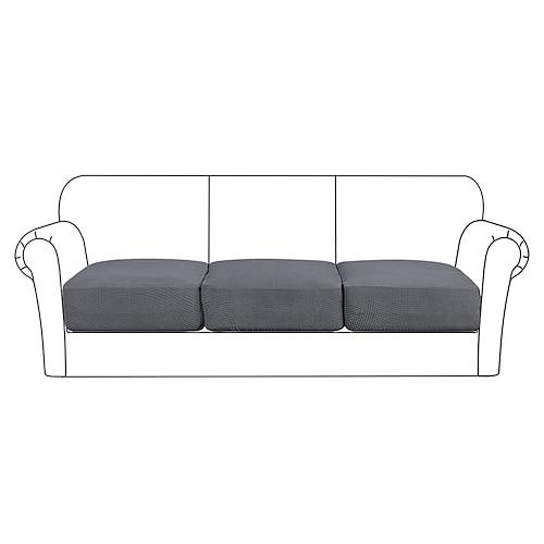 canapé extensible housse de coussin housse élastique canapé fauteuil causeuse 4 ou 3 places gris uni solide doux durable lavable