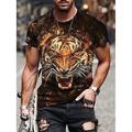 Homme Graphique Animal Lion T-shirt Manche Courte T-shirt Impression 3D Col ras du cou Chemise ancien Mode Designer Extérieur Quotidien Sports Noir Jaune Rouge Printemps Été Vêtement Tenue S M L XL