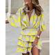 Mini robe Femme Robe casual Demi Manches Eté Printemps - Vacances Décontractées Patchwork Imprimer Floral Manche Chauve-souris Col V 2023 Noir Jaune Rouge Bleu Orange Vert Arc-en-ciel S M L XL XXL