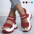 sandales compensées épaisses pour femmes – sandales compensées sportives noires et blanches avec brides réglables, chaussures d'été tendance pour tenues décontractées et streetwear