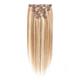 A Clipser Extensions de cheveux Cheveux Naturel Rémy Clip sur les extensions de cheveux 7 pièces 100 g Pack Droit Blond 14-24 pouce Extensions de cheveux