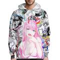 Ahegao Zéro deux Hentaï Sweat à capuche Anime Dessin Animé Animé 3D Harajuku Art graphique Sweat à capuche Pour Couple Homme Femme Adulte Impression 3D