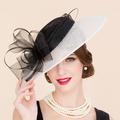 chapeaux lin chapeau de soleil chapeau haut de forme sinamay chapeau de mariage thé partie mariage élégant avec plume bowknot casque chapeaux