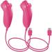 Nunchuck Controllers 2 Packs Replacement for Video Game - Pink