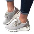 Femme Basket Grandes Tailles Extérieur du quotidien Bloc de couleur Lacet Talon Plat Bout pointu Sportif Décontractées Minimalisme Course à Pied Chaussures de tennis Marche Faux Cuir Lacet Gris fonc