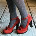 Femme Chaussures à Talons Escarpins Chaussures Bullock Grandes Tailles Mariage Soirée Noël Bloc de couleur Talon de chaton Bout pointu Elégant Rétro Vintage Mode Polyuréthane Lacet Vin Noir Rouge