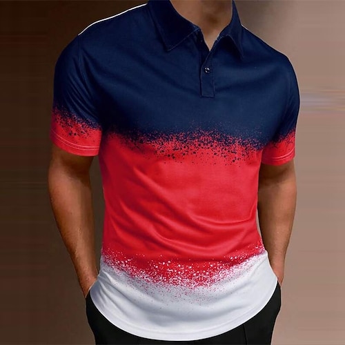 Homme Graphique Polos Hawaïens Chemise de golf Manche Courte Polos Chemises à Col Occasionnel Tenue de plage Vêtements de vacances Vêtements tropicaux Tenues de fête Boutons Impression 3D Jaune Rose