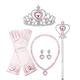 Couvre-chef couronne bâton magique pour enfants et filles, ensemble d'accessoires pour cheveux, collier couronne de performance princesse elsa, gants elsa
