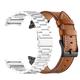 Bracelet de Montre pour Samsung Galaxy Watch 6/5/4 40/44mm Watch 5 Pro 45mm Watch 4 Classic 42/46mm Watch 6 Classic 43/47mm Acier Inoxydable Vrai Cuir Remplacement Sangle Fermoir en métal Bracelet