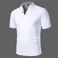 Homme POLO Tee Shirt Golf Casual Vacances Mao Col V Manche Courte Mode basique Plein Classique Eté Standard Feu rouge Noir Blanche Vert Gris POLO