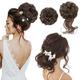 Chignon désordonné 2 styles classiques ébouriffés chignon élastique chouchous faux chignon beignet extensions de queue de cheval accessoires de chignon en désordre pour femmes - blond platine