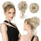 Chignon désordonné 2 styles classiques ébouriffés chignon élastique chouchous faux chignon beignet extensions de queue de cheval accessoires de chignon en désordre pour femmes - blond platine