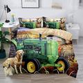 Literie 3d ferme tracteur impression housse de couette ensembles de literie housse de couette avec 1 housse de couette ou couvre-lit imprimé, 2 taies d'oreiller pour lit double/queen/king