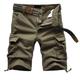 Homme Short Cargo Bermuda Shorts de Randonnée Poche Multi poche Jambe droite Couleur unie Vestimentaire Extérieur Longueur genou Casual du quotidien Short Pantalon matelassé en coton Ample Vert