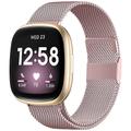 Bracelet de montre connectée Compatible avec Fitbit Versa 4 Sense 2 Versa 3 Sense Acier Inoxydable Montre intelligente Sangle Respirable Antichoc Bracelet Milanais Remplacement Bracelet