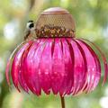 Mangeoire à oiseaux à fleurs en plein air, décoration de printemps 78 cm de hauteur mangeoire à oiseaux à fleurs en métal suspendue mangeoire à colibris jardin fournitures pour oiseaux en métal extérieur alimentation pour oiseaux de compagnie attraper de