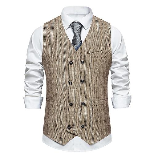 ancien Années 1920 Veste Gilet Gatsby le Magnifique Gentleman Garçons d'Honneur Coupe ajustée Déguisement Homme Mascarade Mariage robe demoiselle d honneur Événement / Fête Adulte Gilet
