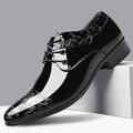 Homme Oxfords Chaussures derby Chaussures formelles Chaussures habillées Chaussures en cuir verni Entreprise Britanique Bureau et carrière Soirée Evénement Gomme Faux Cuir Lacet Noir Eté Printemps