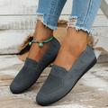 Femme Ballerines Slip-Ons Chaussures de confort du quotidien Couleur unie Hiver Talon Plat Bout rond Mode Décontractées Confort Marche Tissage Volant Mocassins Gris foncé Noir Jaune