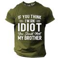 T-shirt graphique sarcastique à lettres pour homme manches courtes impression 3D col rond designer quotidien sports casual extérieur vacances sortie noir bleu marine vert armée printemps et été