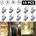 10 pièces led armoire lumière led charnière intérieure lampe placard lumière batterie sans fil lampe universelle garde-robe placard capteur éclairage