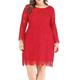 Mini robe Femme Grande Taille robe noire manche longue Eté Printemps Automne - Elégant Soirée avec manche Plein Col Ras du Cou Soirée Vacances Noir Blanche Rouge XL XXL 3XL 4XL 5XL