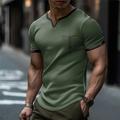 Lettre Foi Design Décontractées Homme 3D effet T-shirt Graphique T-shirt gaufré Extérieur du quotidien Vacances T-shirt Bleu Marron Vert Manche Courte Col V Chemise Printemps été Vêtement Tenue S M L