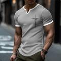 Lettre Foi Design Décontractées Homme 3D effet T-shirt Graphique T-shirt gaufré Extérieur du quotidien Vacances T-shirt Bleu Marron Vert Manche Courte Col V Chemise Printemps été Vêtement Tenue S M L