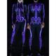 Crâne / Squelette Bodys Déguisements de couple de groupe d'Halloween Combinaison intégrale Homme Femme Cosplay de Film Déguisement effrayant Noir Violet Vert Collant / Combinaison Halloween Carnaval