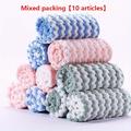 Lot mixte de 5/10 pièces de torchon de cuisine, chiffon de nettoyage en polaire corail, torchon en microfibre, antiadhésif, absorption d'huile, serviette douce et absorbante, réutilisable, lavable,