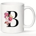 tasse à café drôle monogramme a-z lettre initiale motif art design tasse en céramique blanche pour amis et parents anniversaire festival cadeau d'anniversaire 11oz