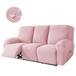 Housses de canapé inclinables extensibles 3 places bordeaux imperméables avec poche latérale ensemble de 8 pièces, housse de chaise inclinable antidérapante pour fauteuil inclinable standard 3