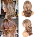 Perruque Synthétique Bouclé Coupe Asymétrique Fabriqué à la machine Perruque Blond Rose Moyen A1 A3 A4 A9 A10 Cheveux Synthétiques Femme Doux Mode Facile à transporter Blond Rose Rouge