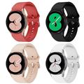 Paquet de 4 Bracelet de Montre pour Samsung Galaxy Watch 5 Pro 45mm Watch 5 40/44mm Watch 4 Classique 42/46mm Watch 4 40/44mm Silicone Remplacement Sangle Élastique Respirable Bracelet Sport Bracelet