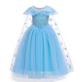 La Reine des Neiges Princesse Gelé Elsa Reine des Neiges Robe Costume de fête Robe de demoiselle d'honneur Fille Cosplay de Film Cosplay Fête costumée Bleu Halloween Le Jour des enfants Mascarade