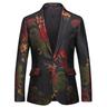 blazer de fête streetwear actif pour hommes coupe régulière régulier floral noir 2024