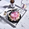 cadeaux de fête des femmes Saint Valentin fleur éternelle couvercle en verre cadeau rose amour couvercle en verre bricolage décoration cadeaux de fête des mères pour maman