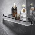 Caddie de douche étagère de salle de bain espace aluminium acrylique brossé noir et doré support mural triangle support de rangement d'angle de douche accessoires de bain monocouche