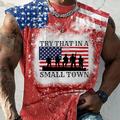 Essayez ça dans une petite ville Drapeau National Mode Design Muscle Homme Top T-shirt sans manches pour hommes sport du quotidien Gymnastique T-shirt Noir Rouge Bleu Sangles Col Ras du Cou Chemise